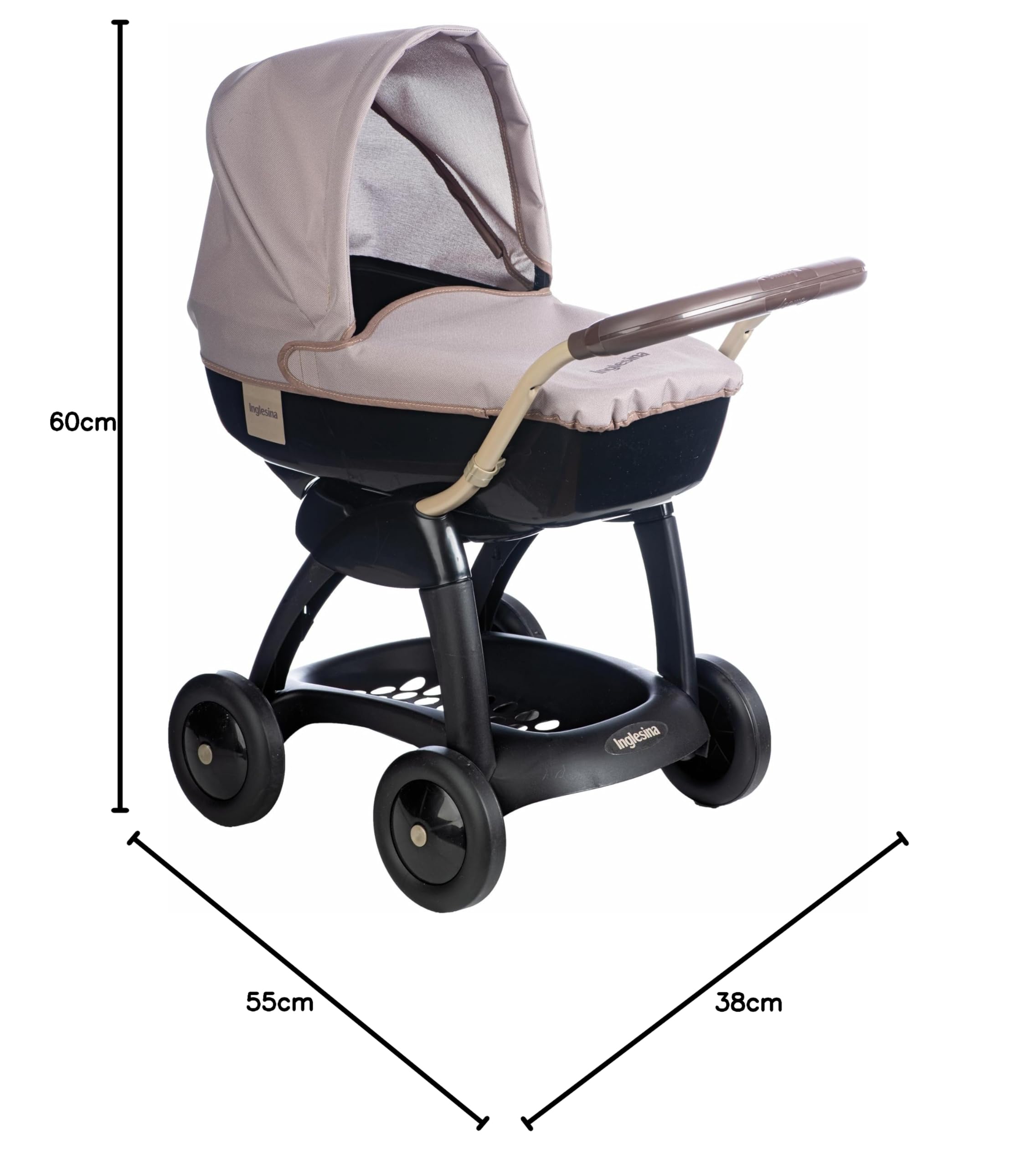 Smoby - Inglesina Carrozzina Baby Iridio, con capottina reclinabile, telaio in metallo e plastica, per bambini dai 18 mesi, 7600251183