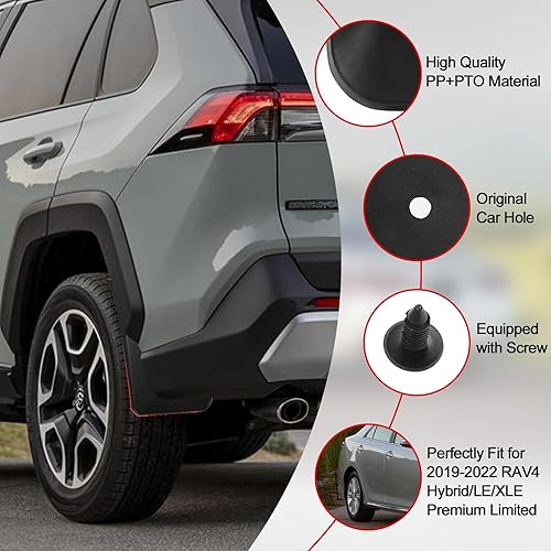 Miniatura 5 de BDFHYK Protectores contra salpicaduras compatibles con Toyota RAV4 Hybrid LE XLE Premium Limited sin guardabarros, 2019-2023