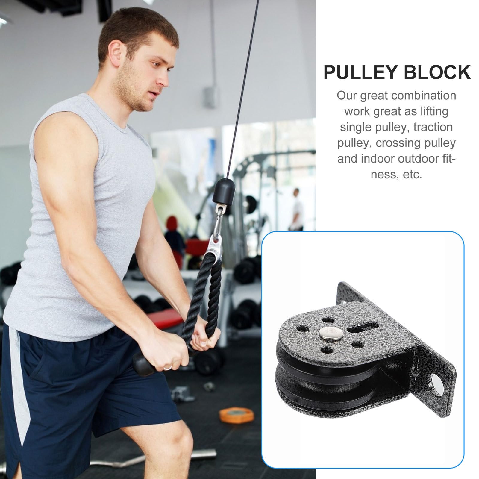Cabilock Polea de Rodamiento Silenciosa para Fitness Bloque de Polea de Elevación con Rueda Reforzada Accesorio para Equipos de Gimnasio Doméstico y Tracción de Cables