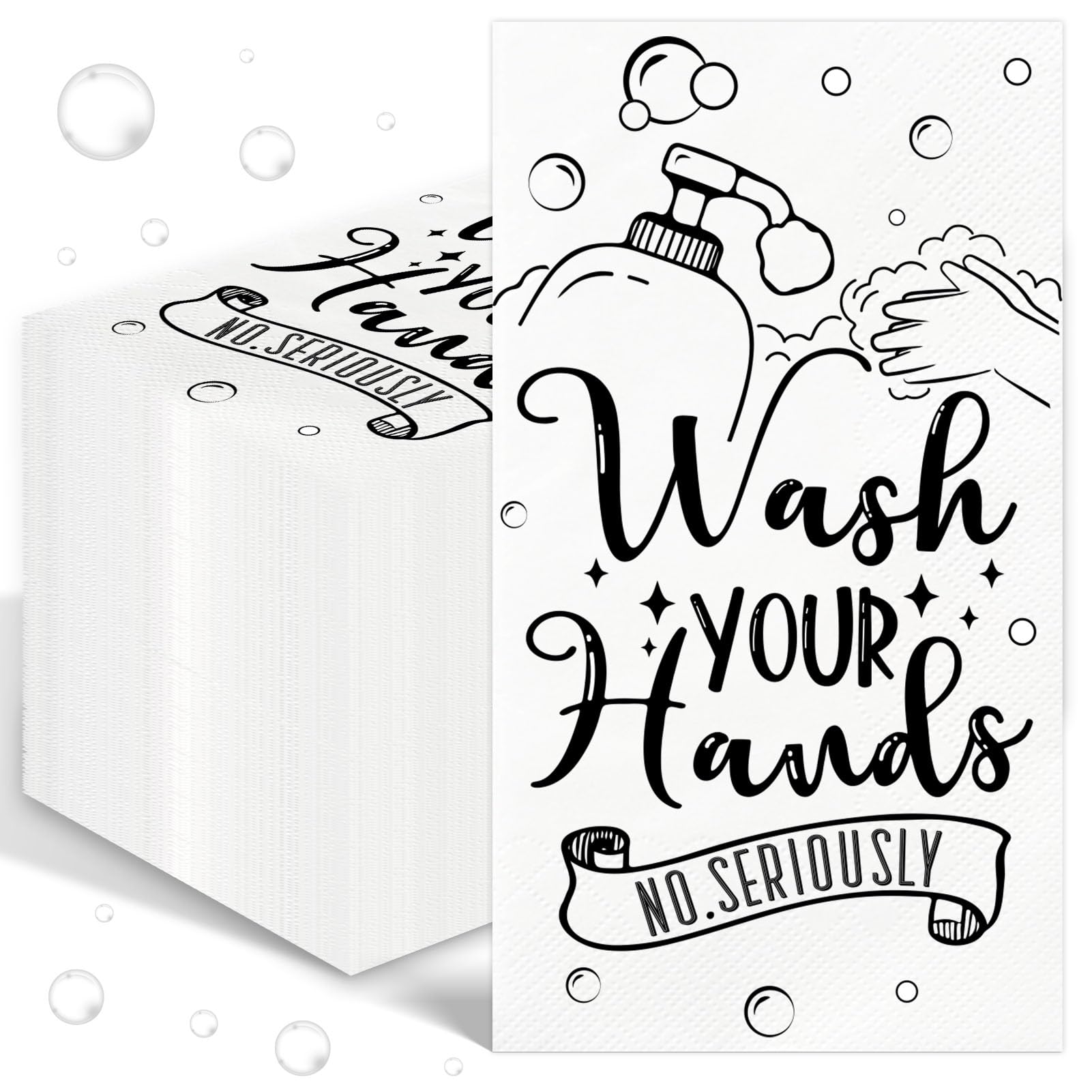 IANFEPH 100 Pcs Wash Your Hands Napkins