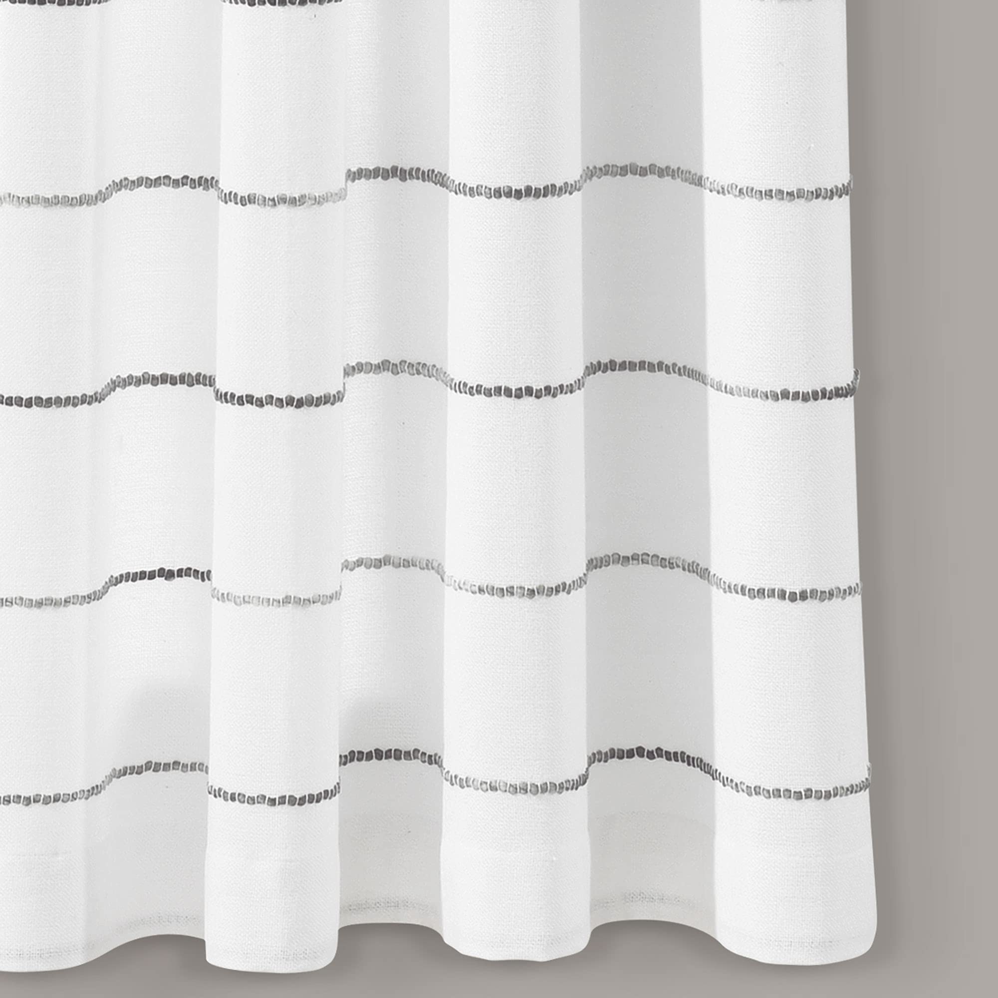 Lush Decor Paire de Rideaux en Coton Teint à Rayures ombrées 160 cm de Long x 101,6 cm de Large, Gris