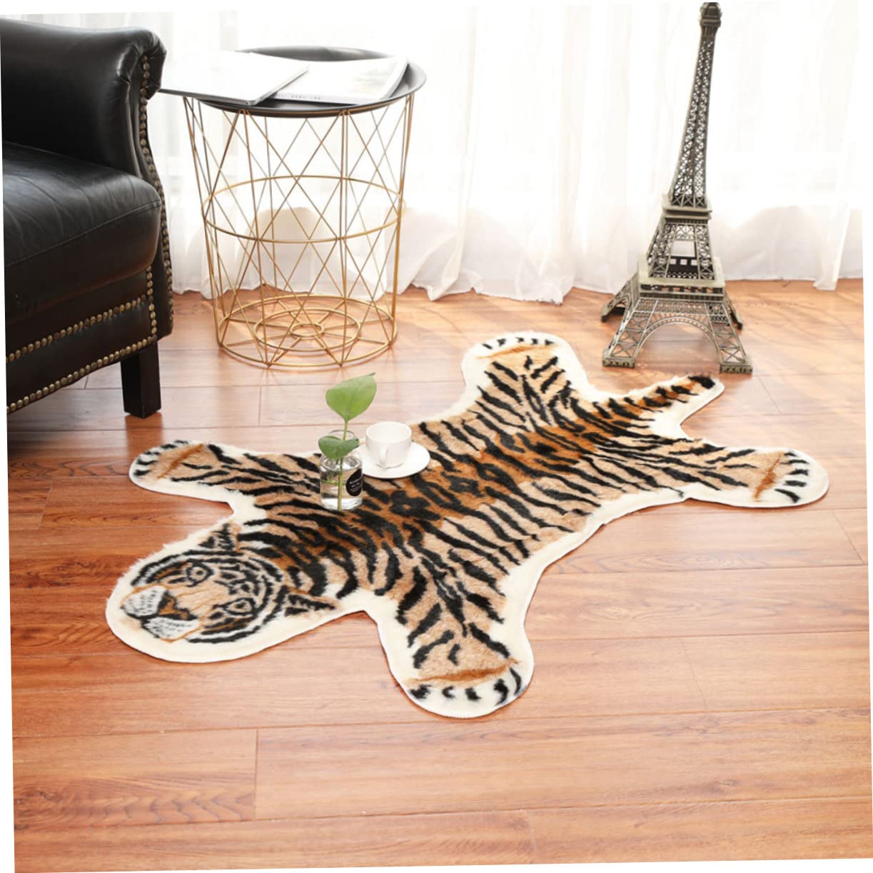 Polyester Tapis Tigre Décor pour Salon et Chambre, Lavable