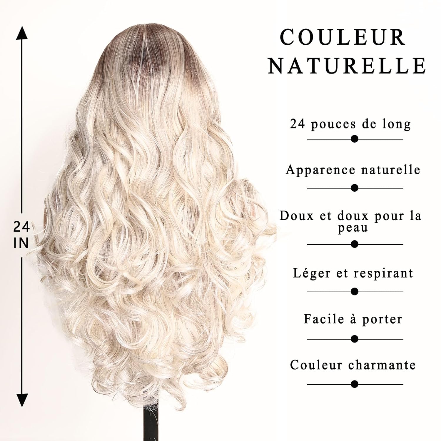 X-TRESS Light Platinum 13x6 HD Lace Front Free Part Synthetic Wig Glueless Pre Plucked Body Wavy 26 Inch Ready to Wear Brown Mixed White Wigs for Black Women