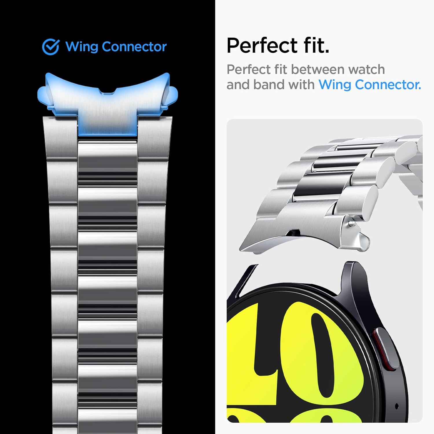 Spigen Modern Fit 316L Designed For Samsung Galaxy Watch 7 40mm, 6 44mm, 6 Classic 47/43mm Band - Silver - Image 7