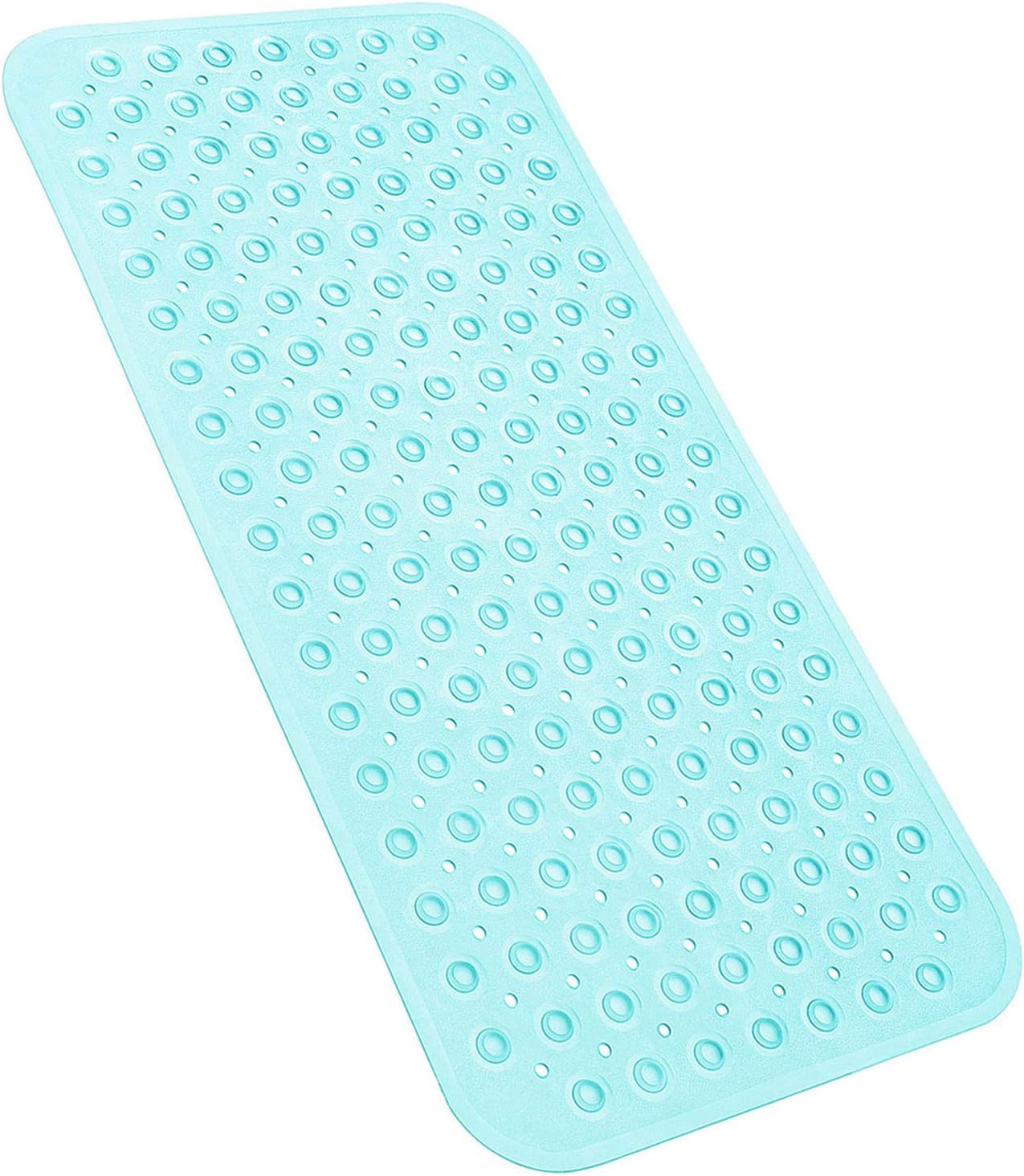 YINENN Bath Tub Shower Mat 31x15.5 Inch Non-Slip and Latex Free, Bathtub Mat with Suction Cups, Machine Washable Bathroom Mats with Drain Holes (Green)