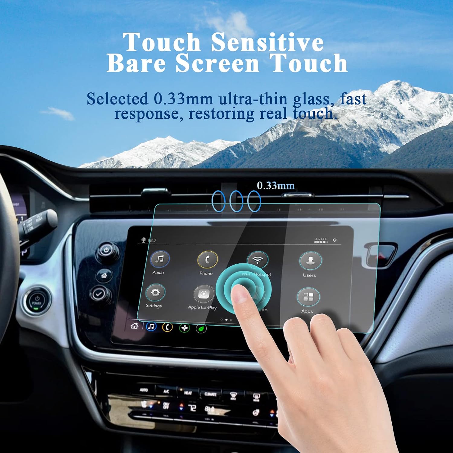 R RUIYA 2023 Bolt EV Screen Protector HD Tempered Glass Protector for 2022 2023 Chevrolet Bolt EV EUV 10.2Inch MyLink Touch Display Anti Scratch High Clarity Clear Protective Film (2022 Tempered film)