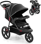 Poussette de jogging INFANS, système de voyage avec suspension absorbant les chocs, plateau de repas, porte-gobelet, dossier réglable, poussettes légères pour nouveau-nés (Rose)