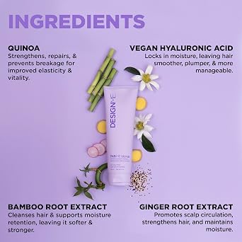 Design.Me FAB.ME Blonde Fortifying Purple Shampoo | Toning Purple Shampoo for Blonde Hair - Neutralizes Brass and Yellow Tones | Enriched with Hyaluronic Acid | Color Depositing Formula