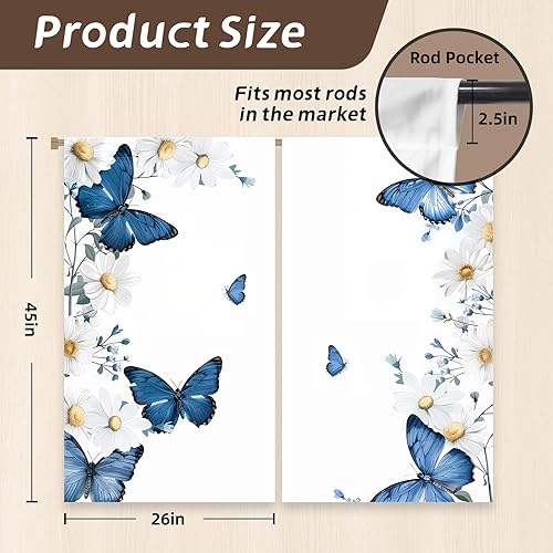 Miniatura 2 de Cortinas de cocina (2 piezas) sobre el fregadero para ventana de baño, cafetería, sótano, cortinas para cocina, casa de campo, mini cortina corta,