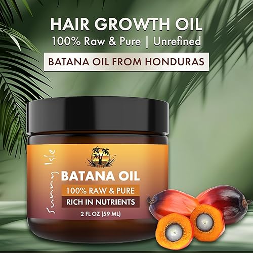 Miniatura 7 de Sunny Isle Aceite de batana 100% crudo y puro de 2 onzas Para el crecimiento del cabello de Honduras Promueve el grosor del cabello