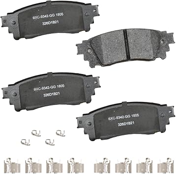 Bendix Premium SBC1805 Rear Brake Pads for Lexus ES250,ES300h,ES350,NX200t,NX300,NX350,h,NX450h+,RX350,RX350L,RX450h,RX450hL,UX200,UX250h,Avalon,Camry,C-HR,Corolla Cross,Prius,AWD-e,Prius Prime,RAV4