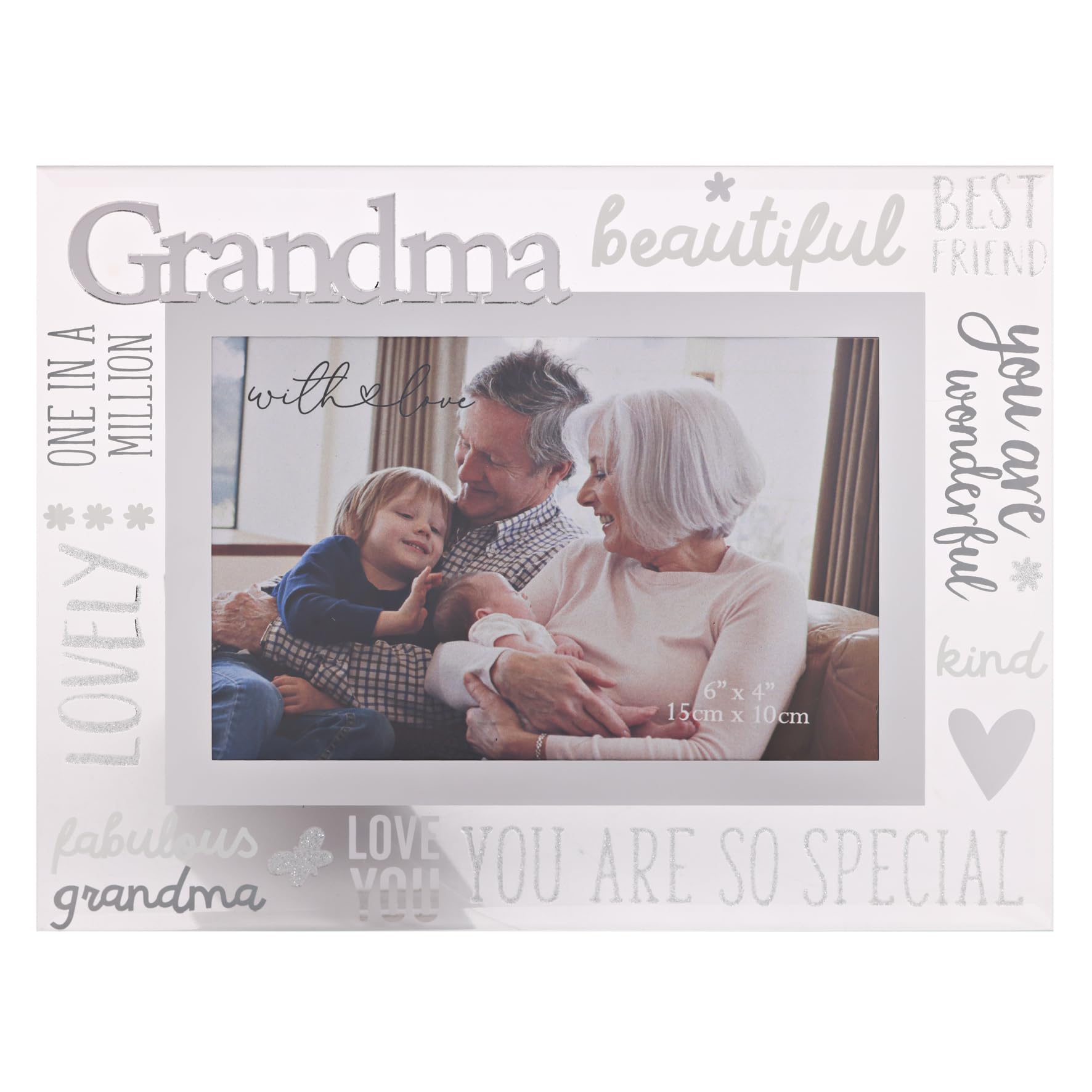 With Love - Glass Picture Frame 3D - Grandma - 6" x 4"