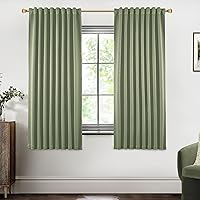 Vista 90 de SHINELAND Cortinas opacas de 102 pulgadas para sala de estar, cortinas opacas con pestaña trasera de 102 pulgadas de largo para dormitorio