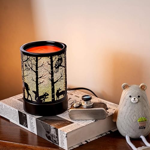 Miniatura 5 de Calentador de cera de fragancia para derretir velas eléctricas, quemador de aceite esencial con 2 bombillas de 25 W, calentador de cera eléctrico