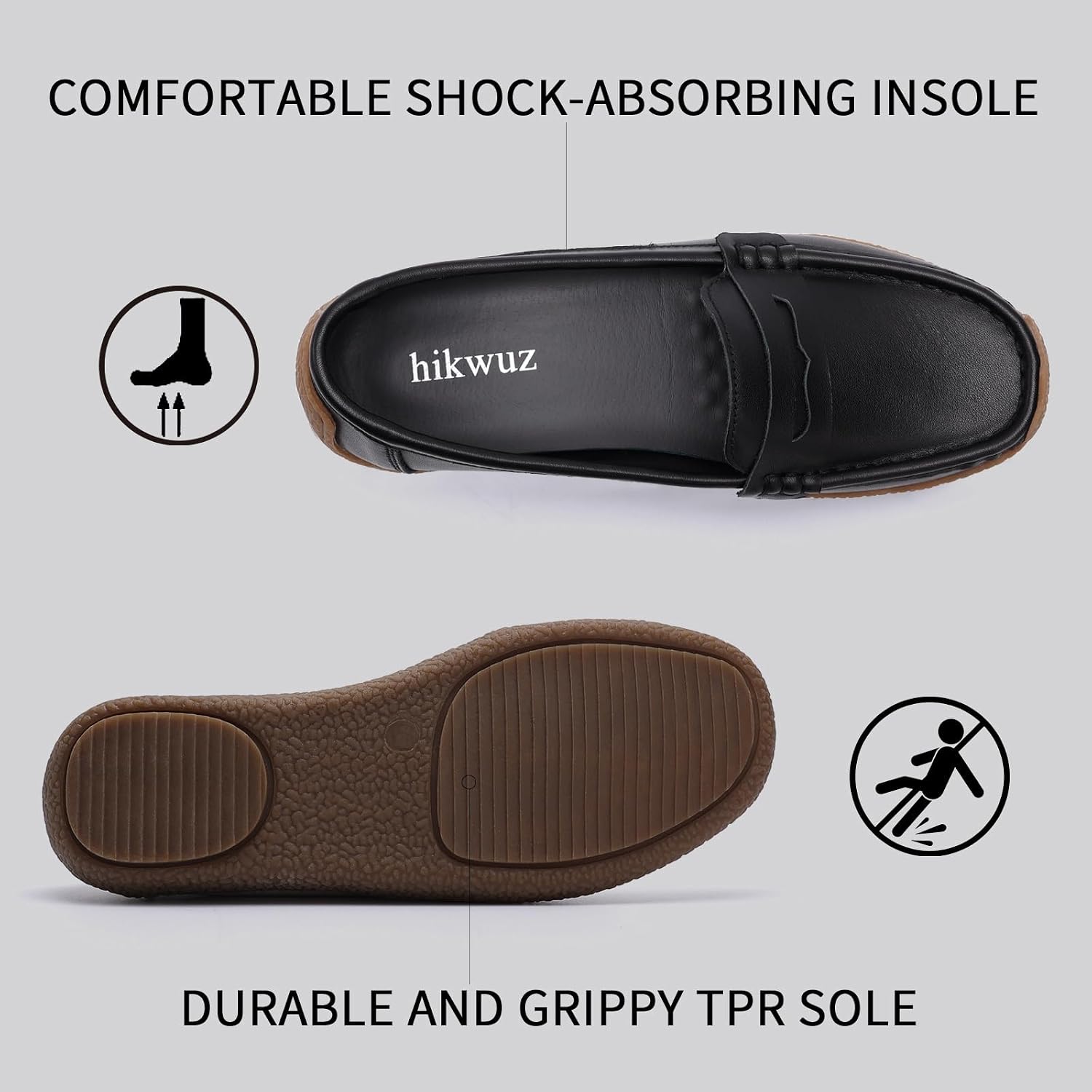 Women's Microfiber Leather Penny Loafers Slip-Ons Cute Business Casual Dress Shoes Work Office Flats Everyday Walking Shoes Driving for Women