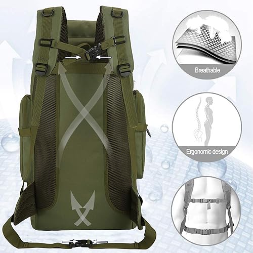 Miniatura 5 de TianYaOutDoor Mochila de senderismo de 70 l para hombres impermeable militar camping mochila viaje mochila