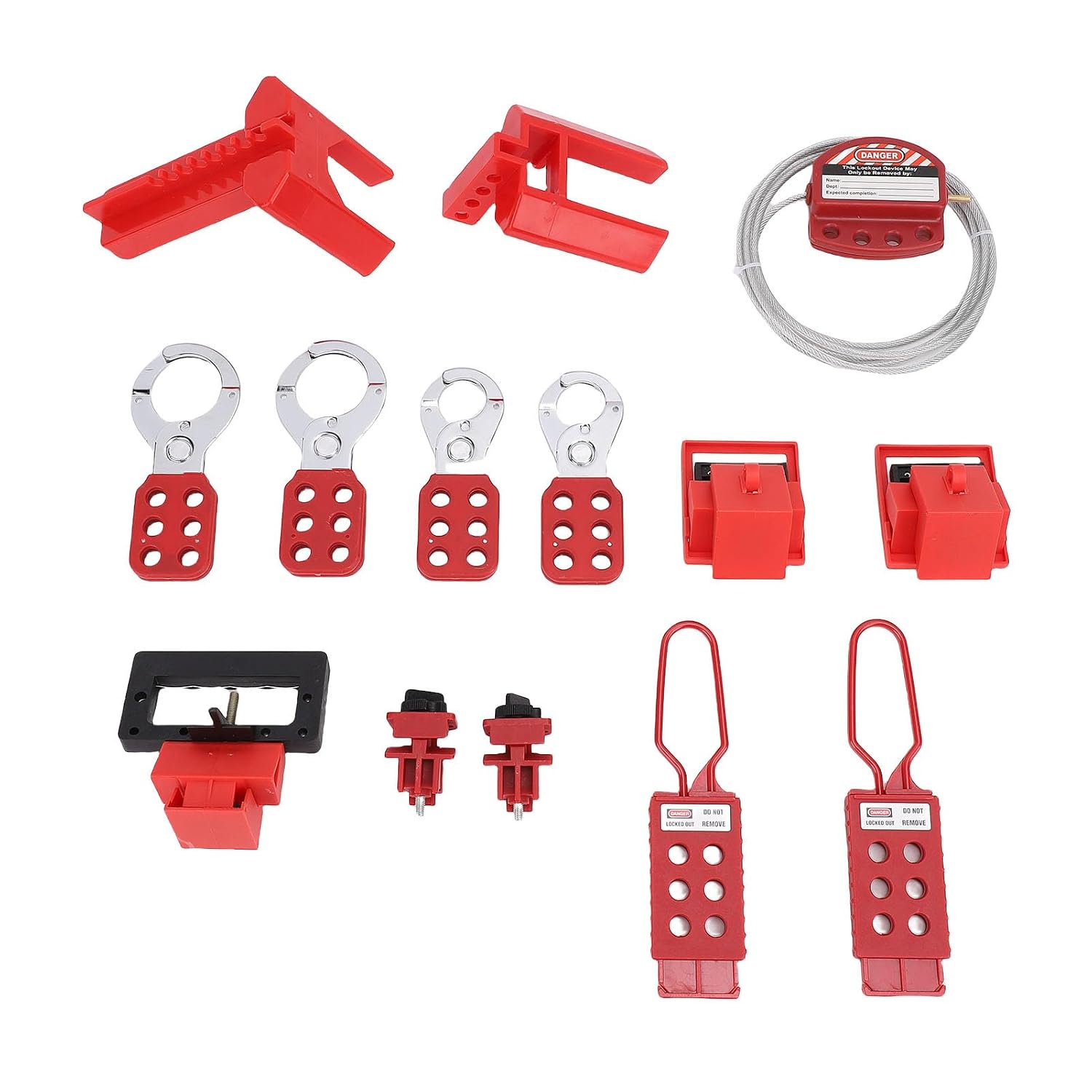 Luqeeg Lockout Tagout Kit, Electrical Switch Safety Lockout Kit with Safety Padlocks Set, Hasp and Tool Box for Industry, Electric Power, Flammable Places