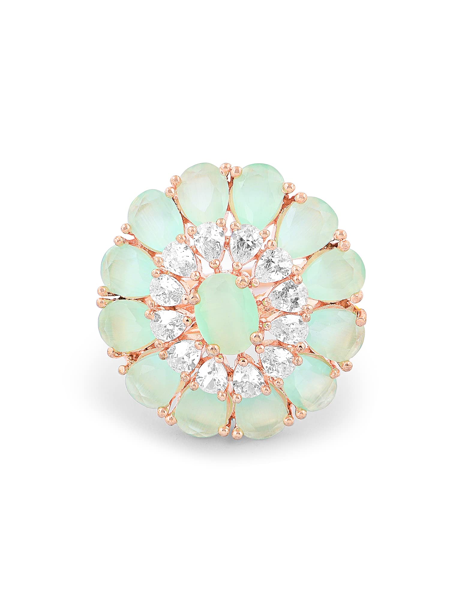 ZAVERI PEARLS Green Dazzling Cubic Zirconia Party Bling Statement Brass Adjustable Ring For Women-ZPFK15435 (B0BVZQHPZR) Amazon Price History, Amazon Price Tracker