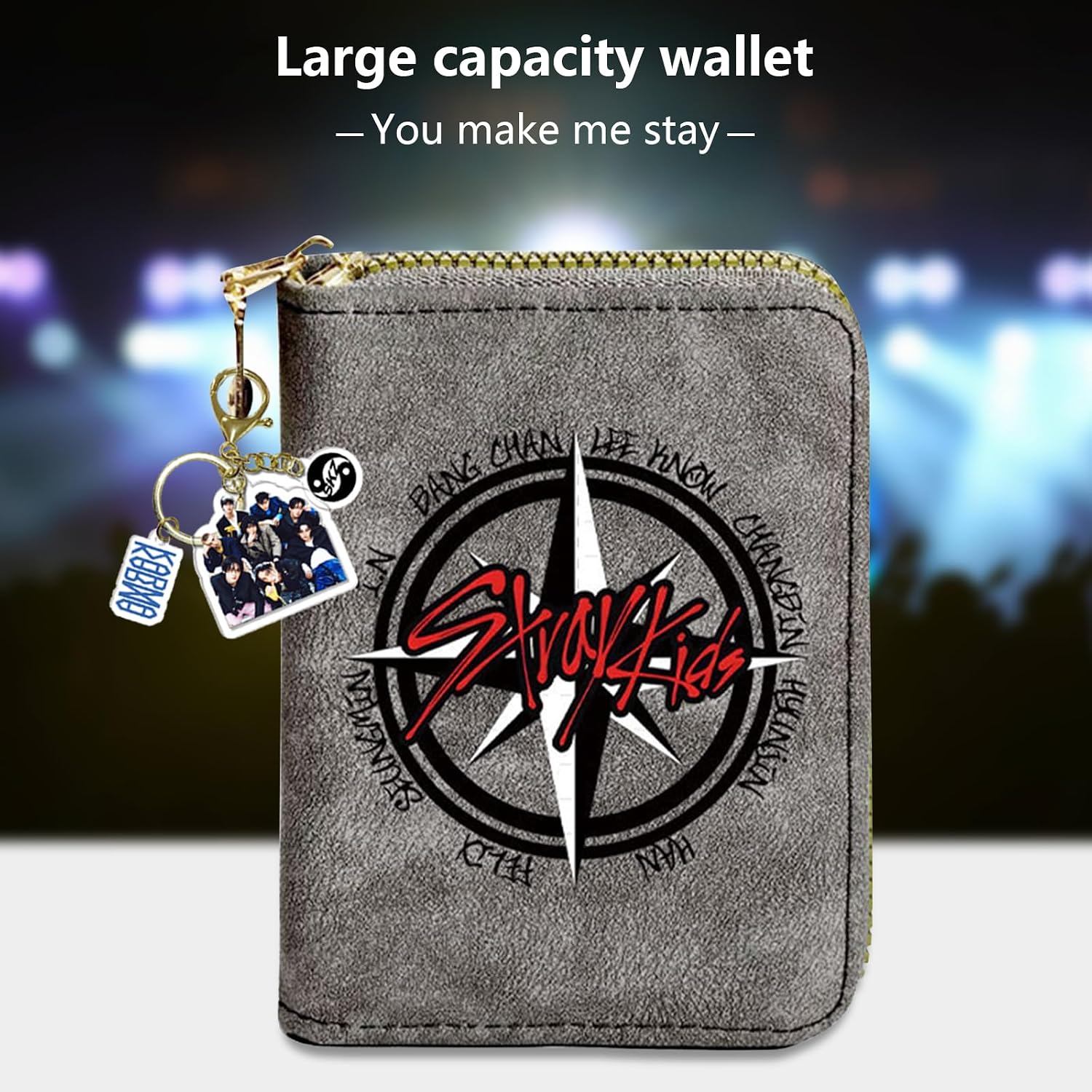 Stray Kids Wallet Keychain Pu Leather