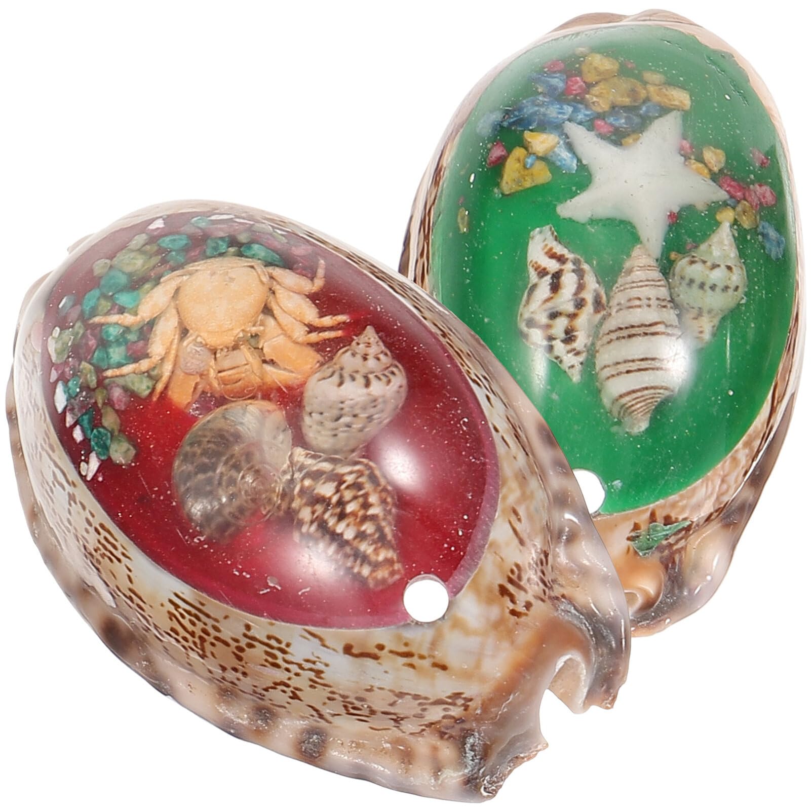 VILLCASE Aquarium Shell Decor Conch Adorn 2pcs Shell Decor Desktop Conch Adorn Present for Family Friends Color