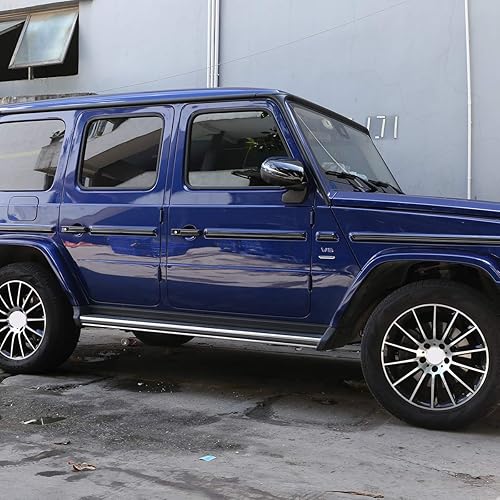 Miniatura 4 de YIWANG Tiras de decoración de puerta ABS Exteror 10 piezas para Mercedes Benz Clase G W463 G350 2019 2020 Accesorios de automóvil (fibra de carbono)