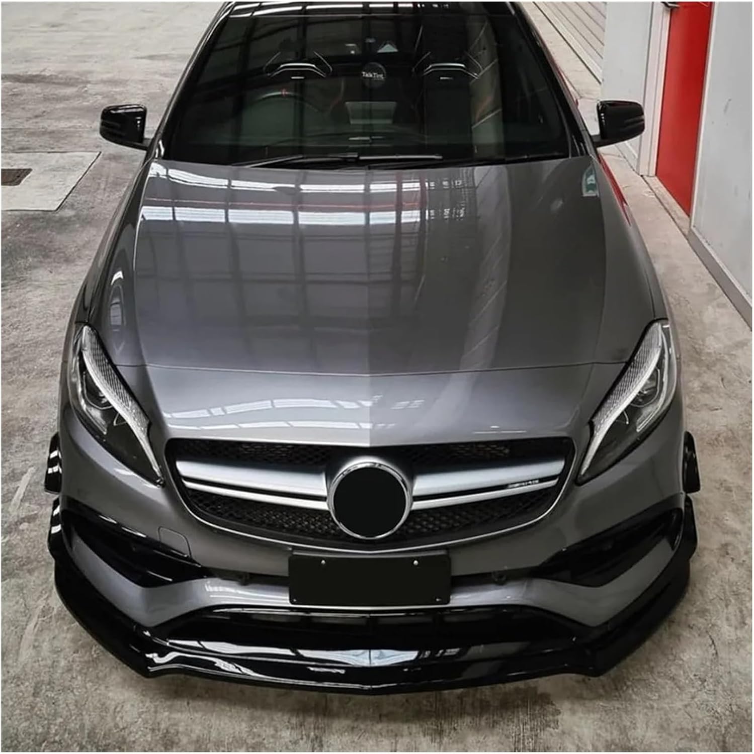 Aクラス W176 A200 A260 A45 用 AMG 2013-2018 車用フロントバンパー 光沢ブラック 【スポーツリアバンパーディフューザーリップ】 カーボンファ