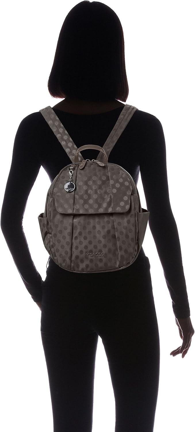 Y'saccs(イザック) Women Polka Dots リュックサック Sサイズ, Gray, One Size
