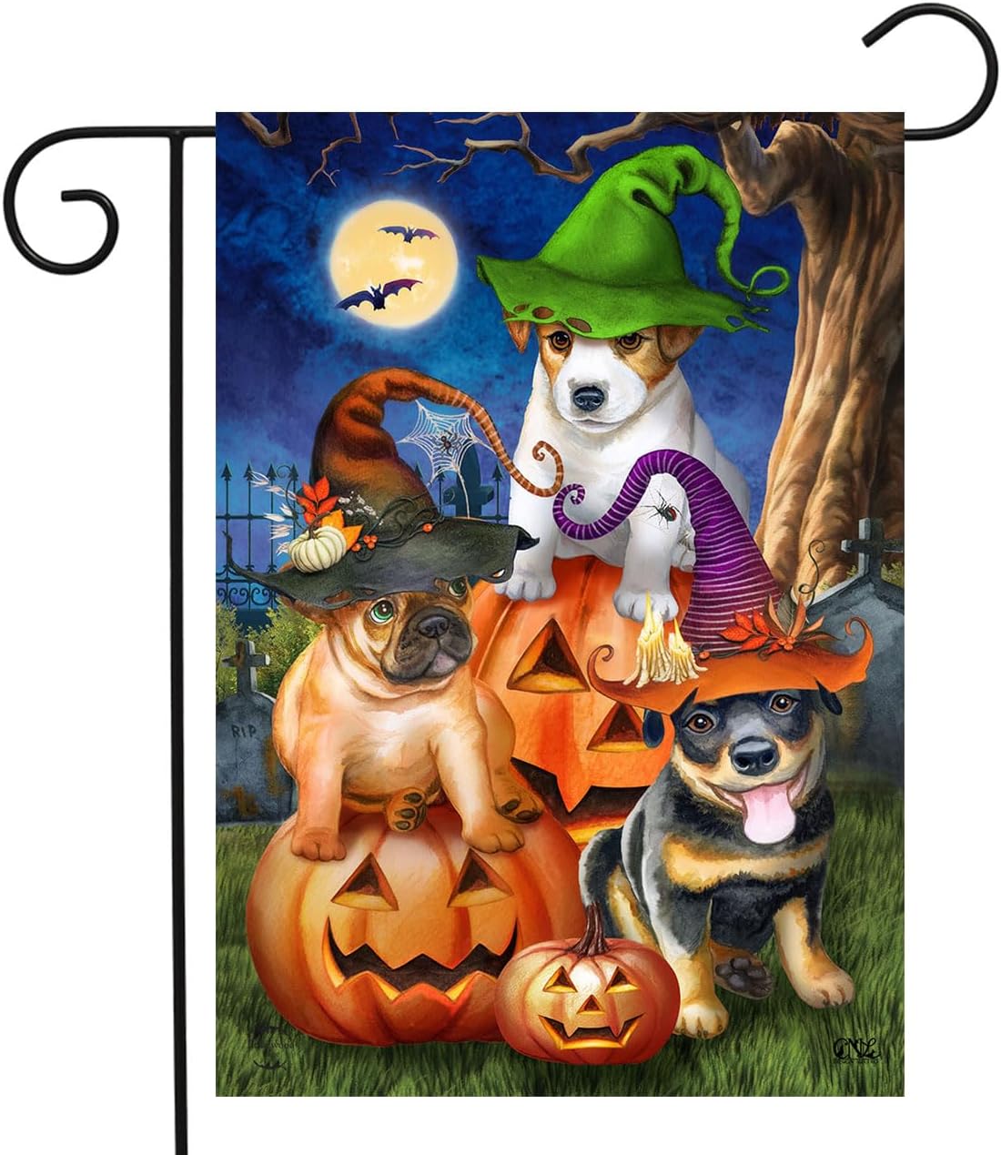 Spooky Pups Halloween Garden Flag 18" x 12.5" Briarwood Lane