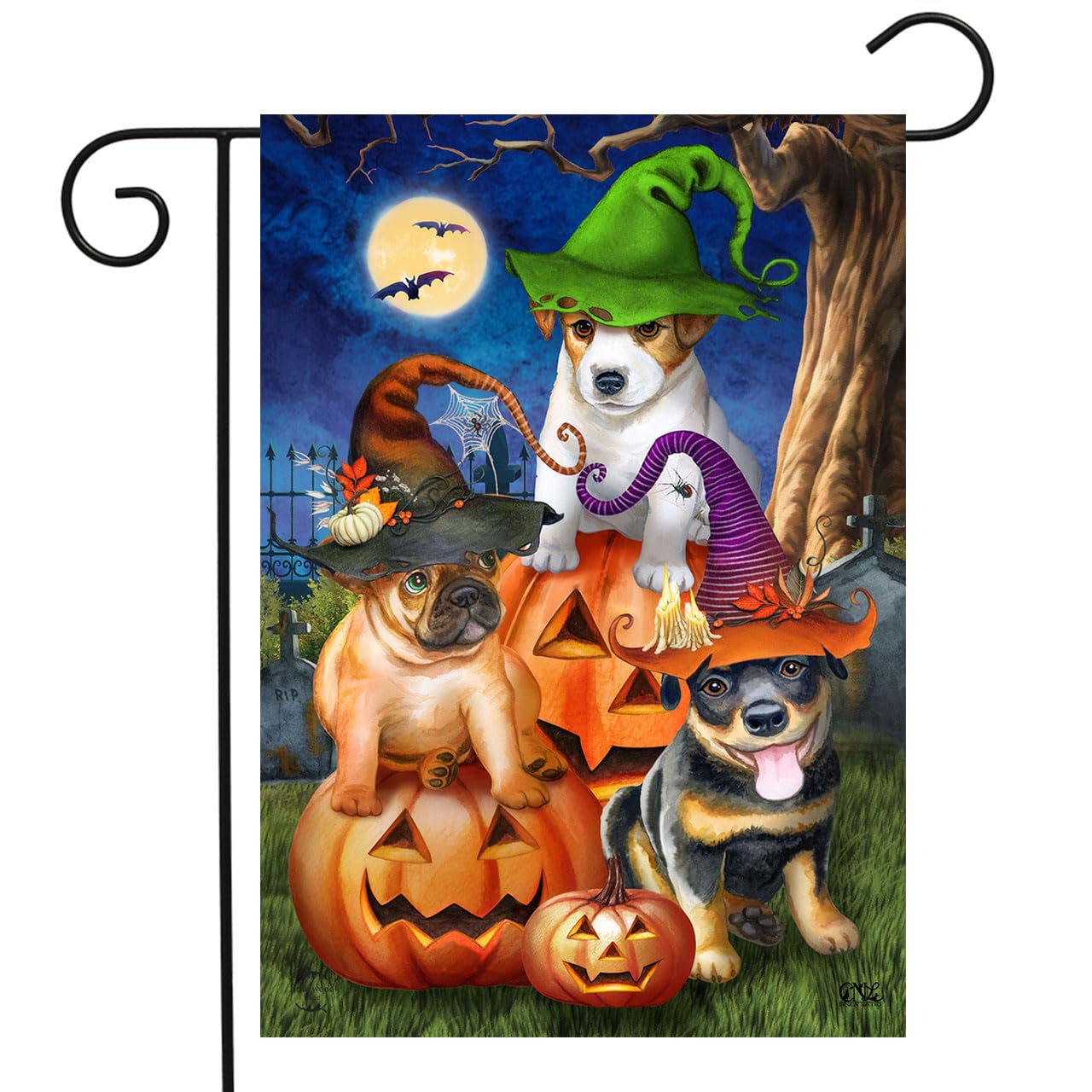 Spooky Pups Halloween Garden Flag 18" x 12.5" Briarwood Lane