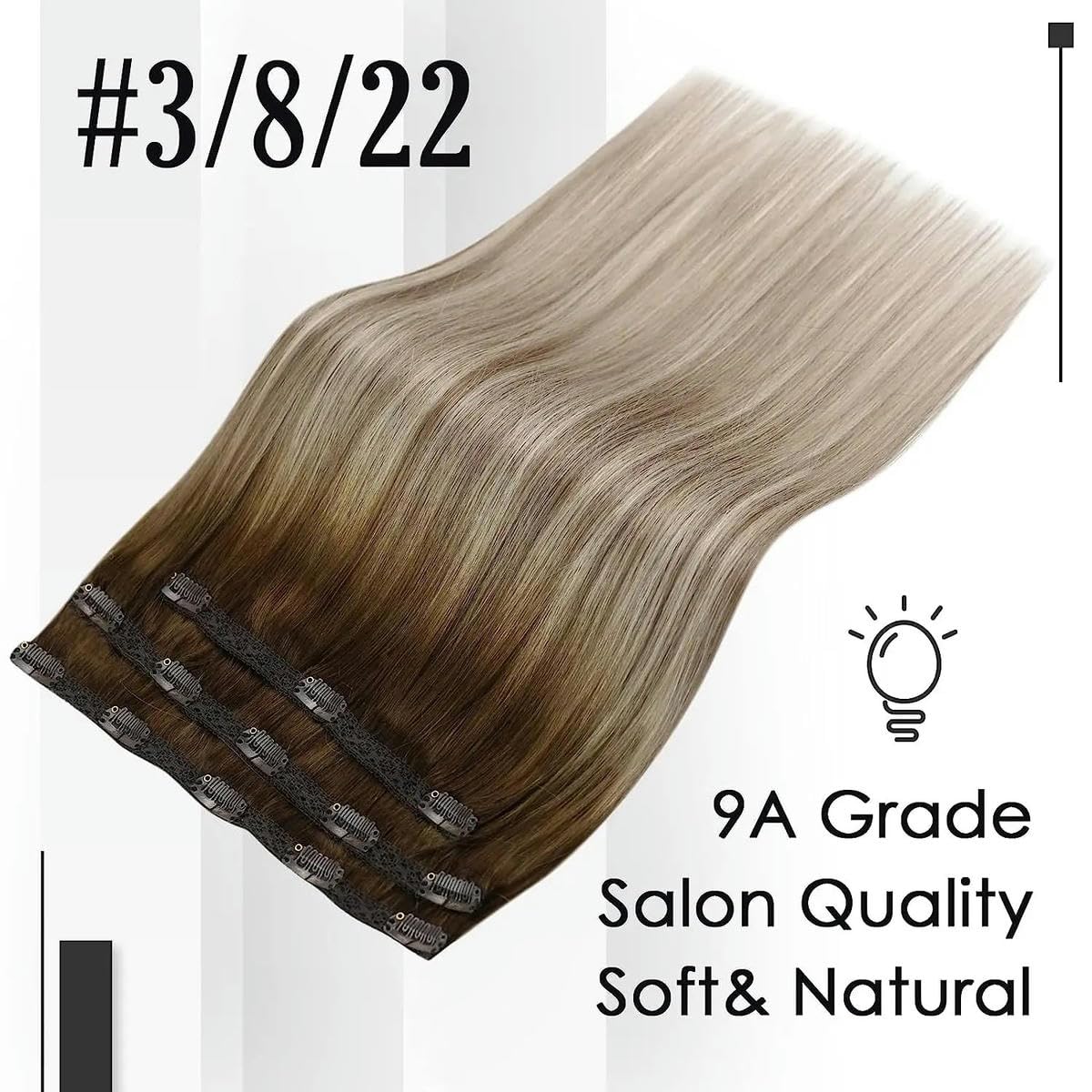 Vollglänzende Clip-in-Haarverlängerungen aus Echthaar, 3-teilig, 100 g, glatt, 12 20, doppelte Tressen, Haarverlängerungen aus Echthaar für Frauen, 2 20 Zoll (100 g), 3 6 Monate (6-teilig)