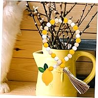 Vista 3 de ABOOFAN Abalorio de madera colgante decoración borla cuentas cadena colgante colgante pared hogar dic