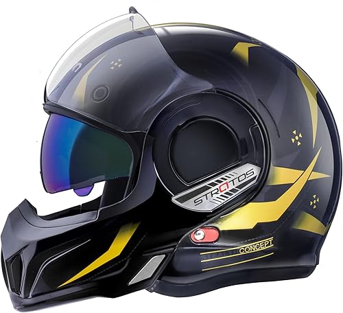 BEON Casco de motocicleta de cara completa, aprobado por DOT, protector de barbilla reversible de 180 con doble visera antivaho y ranuras para disponible en Yaxa Peru