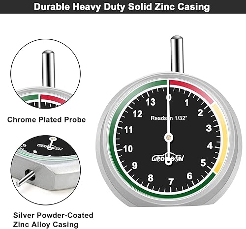 Miniatura 9 de GODESON Medidor de profundidad de banda de rodadura de neumáticos, medidor de profundidad de banda de rodadura de metal con clip, medidor de