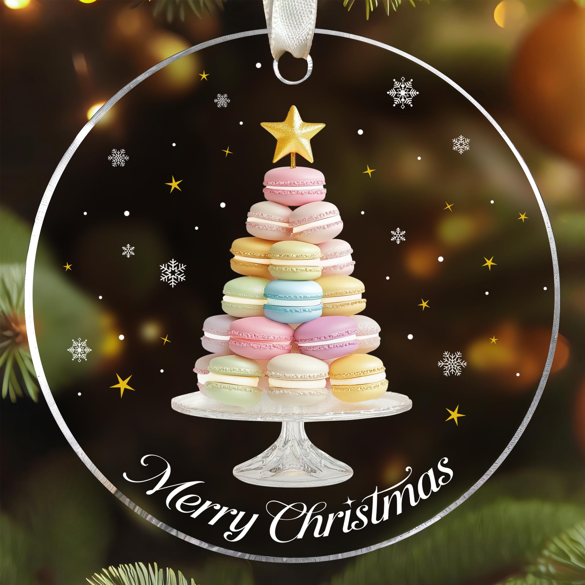 Décoration de Noël macaron : ornements de gâteau français pour sapin