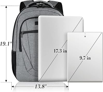 Travel Laptop Backpack, Backpacks for School College Teens, Business Anti Theft Slim Sturdy Backpack for Woman and Men with USB Charging Port, Adult Computer Work Backpack for 17 IN Laptop, Grey