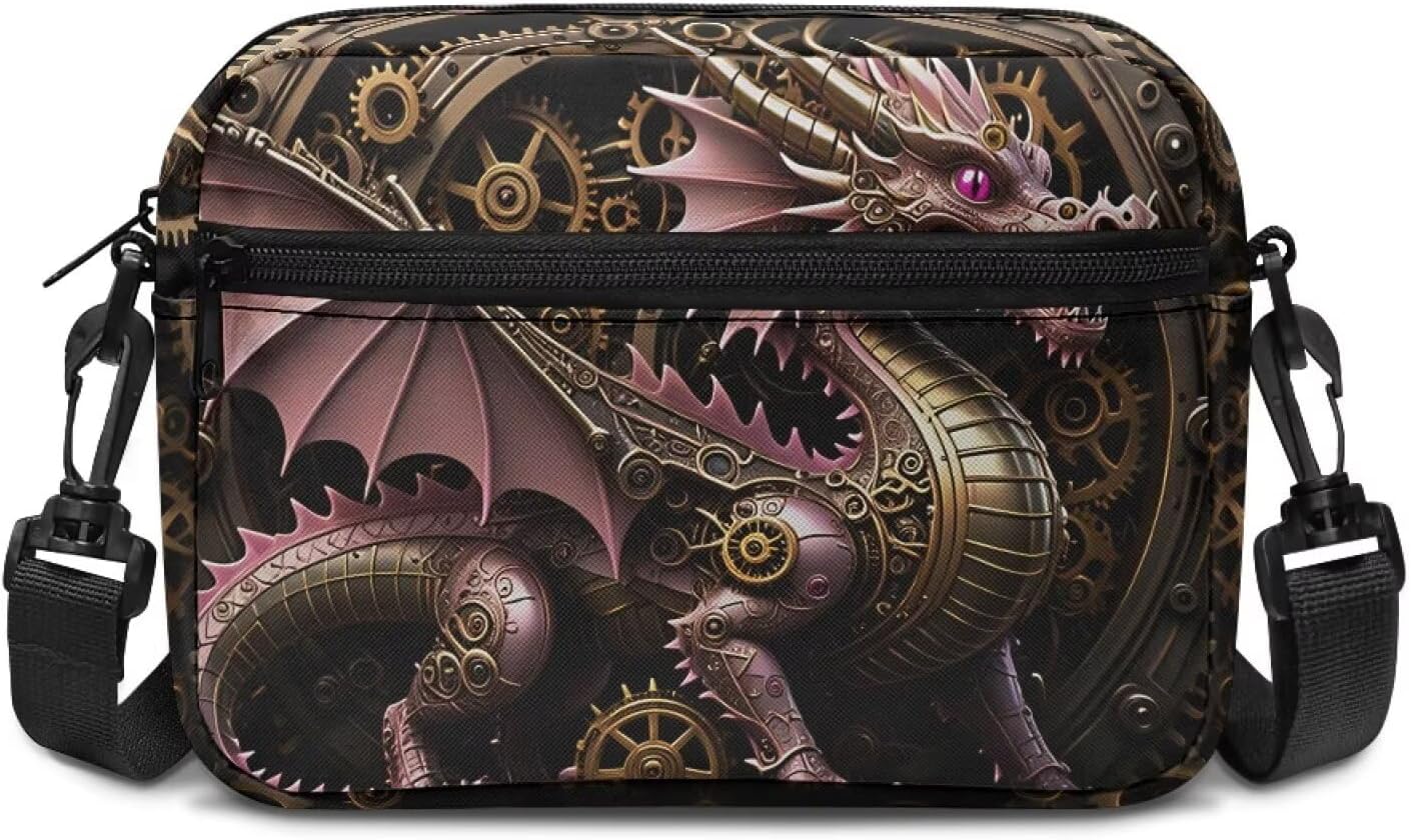 Steampunk Crossbody Bags for Women Travel Purse, Shoulder Bag Zipper Handbags for Shopping & Daily Use