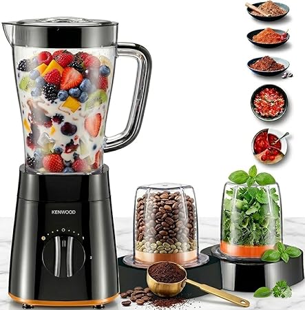 KENWOOD 500W Smoothie Blender 1.5L with Grinder Mill & Chopper Mill ...