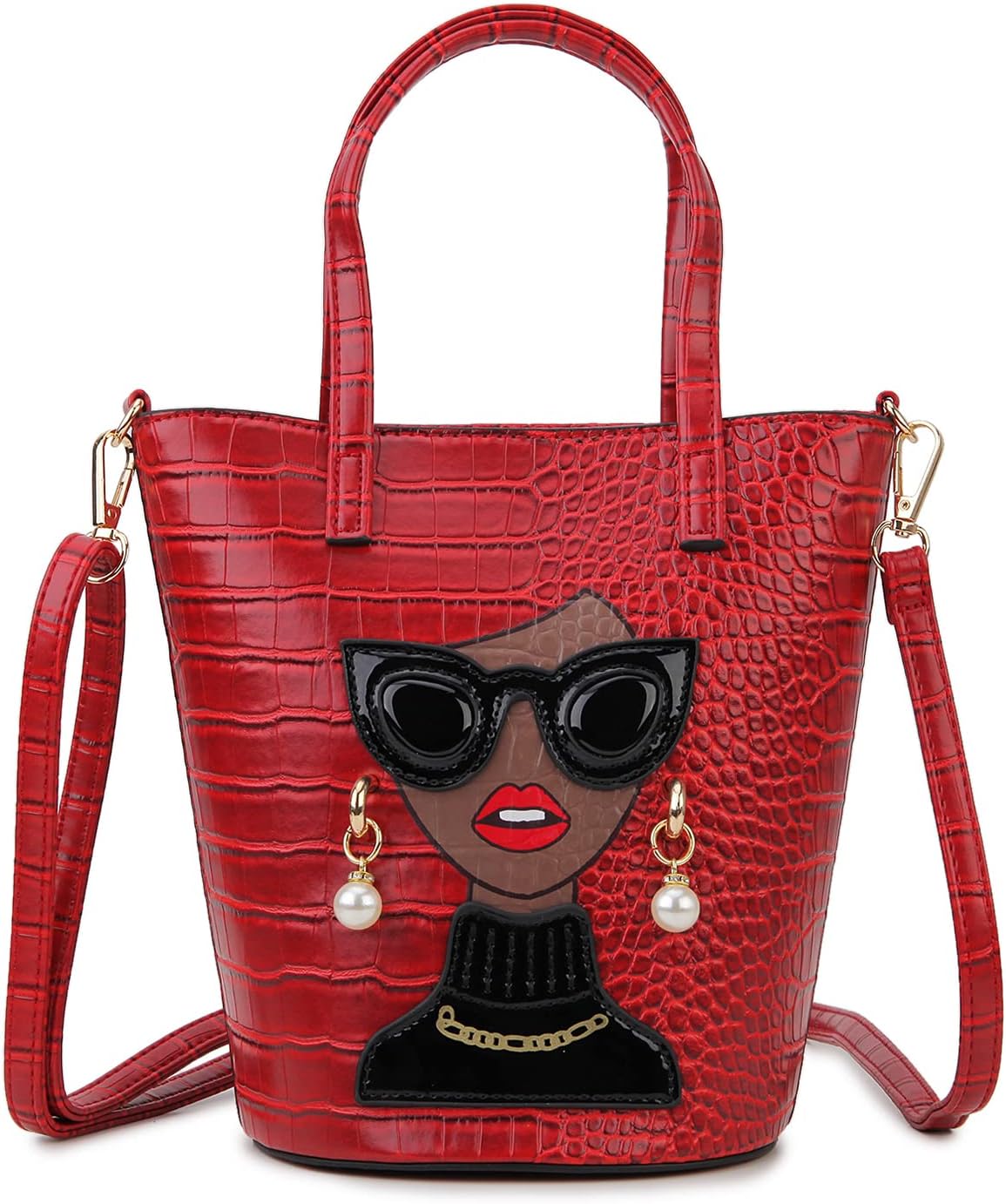 Novelty 3D Lady Face Purse Top Handle Satchel Handbags Clutch Purse for Women Uniqu...