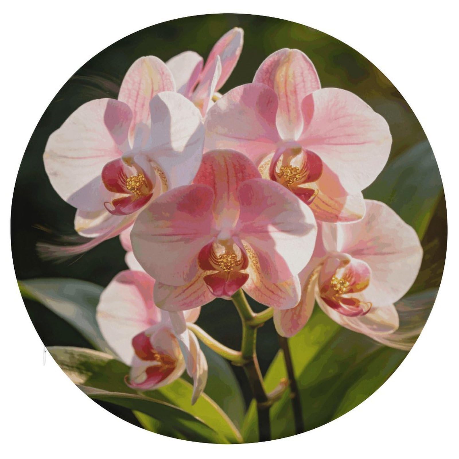 Cojín redondo de orquídea suave de 15.3 pulgadas para suelo