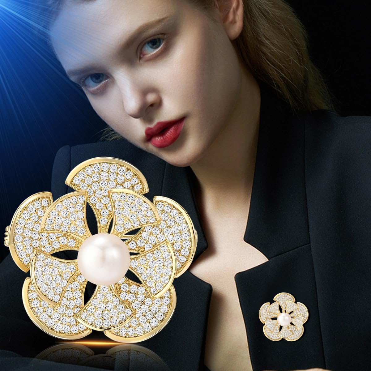 Pearl Brooch Broches Jewelry For Women Fashion Christmas Gifts Wife Mom Girlfriend, Anniversary Birthday Fine Jewelry Gifts for Her