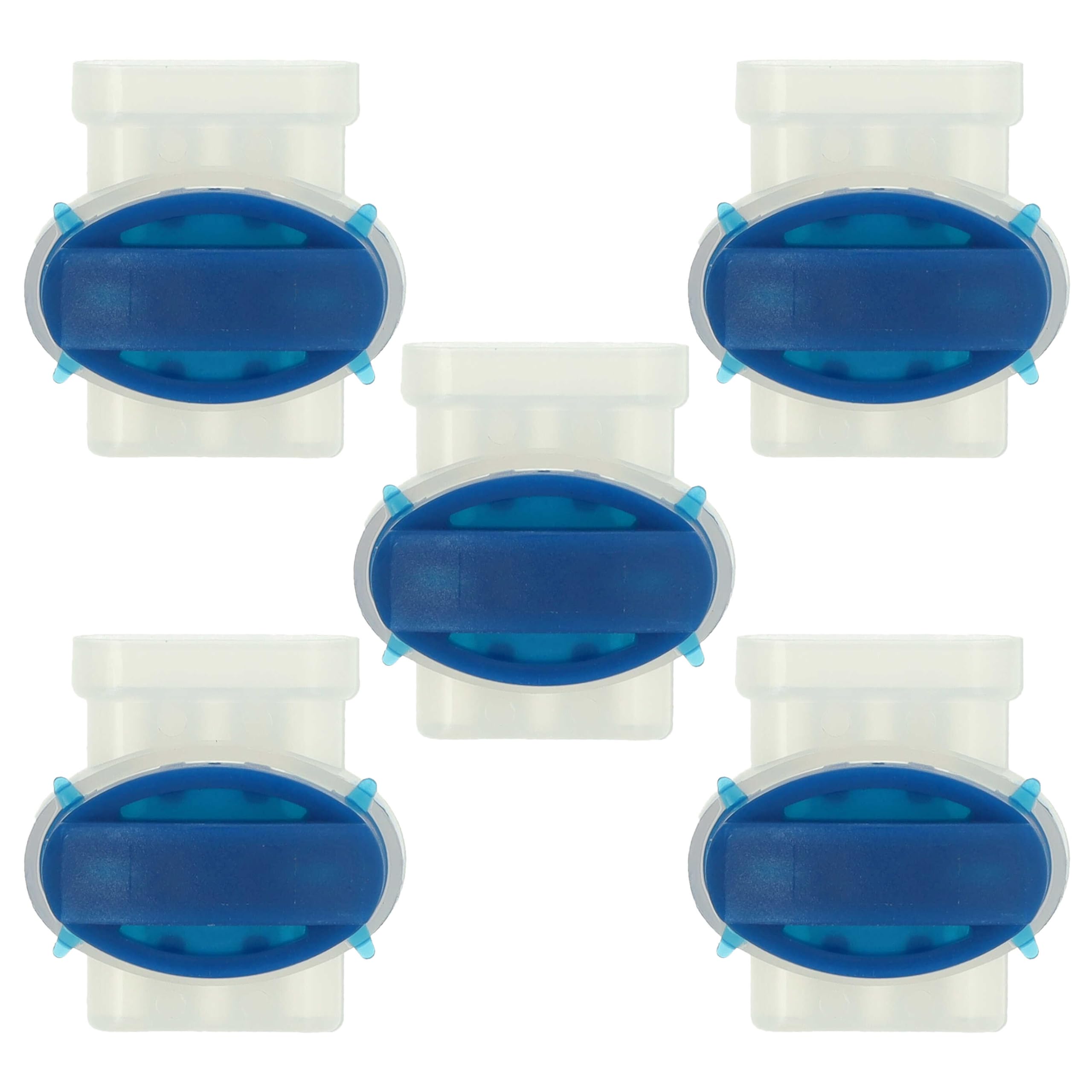 vhbw 5X Cable Connector for Boundary Wire for Various Robot Lawn Mower - Cable Clamps, Waterproof, Blue Transparent