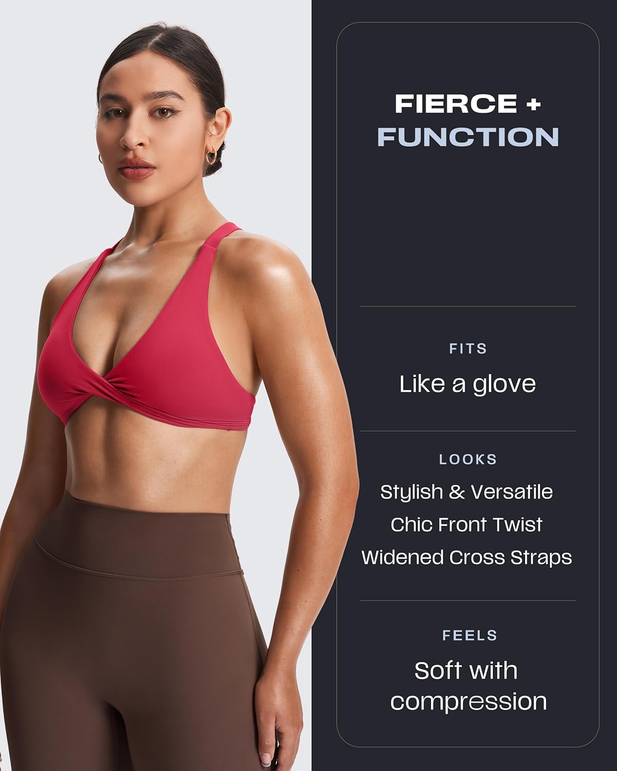 Aoxjox Women's Workout Sports Bras Fitness Satara Low Impact Bra Yoga Crop Tank - Image 2