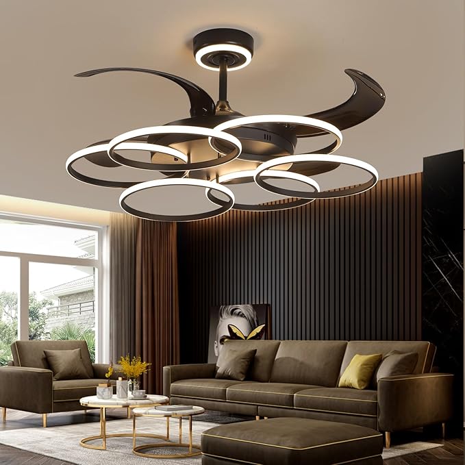 Ventilador de Techo 48 Pulgadas con Luz y Control Remoto, Di miniatura 4