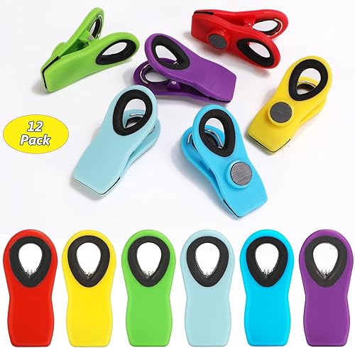 Miniatura 2 de Paquete de 6 clips para chips, clips para bolsas, clips magnéticos, clips para bolsas de alimentos, clips para bolsas de alimentos, clips para