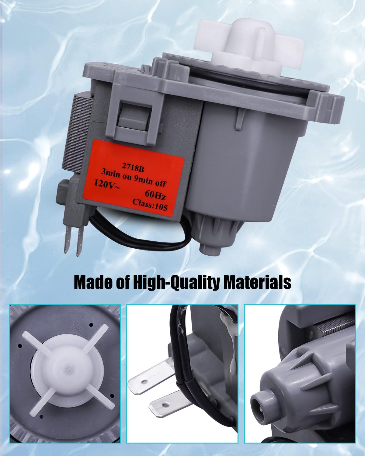 2718B Dishwasher Drain Pump – 120V 60Hz Replacement For GE, Midea, Magic Chef Models - View #8