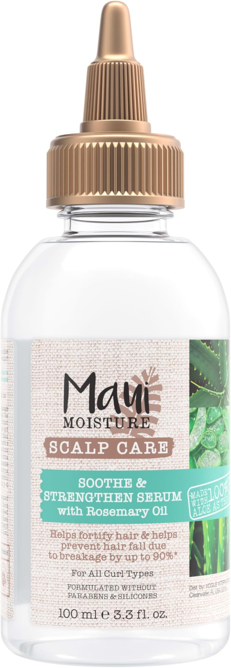 Scalp Care Soothe & Strengthen Hair Serum with Rosemary Oil, Curly Hair Serum With Aloe Vera Helps Prevent Scalp Dryness & Strengthen Hair, Silicone-Free, 3.3 fl. Oz