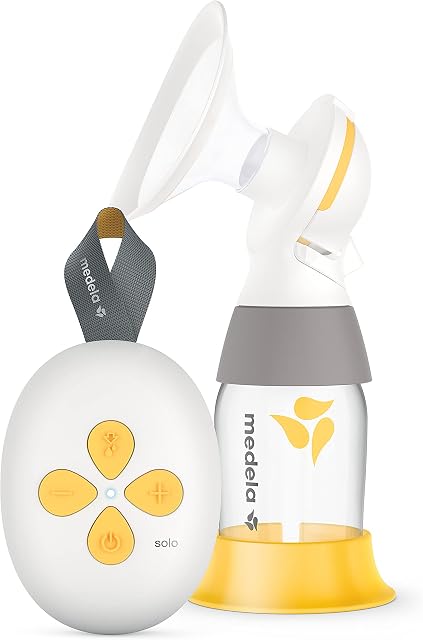 Medela Elektryczny laktator Solo  odczuwalnie cichszy  ładowanie przez USB  z osłoną na klatkę piersiową PersonalFit Flex i technologią Medela 2-fazowej ekspresji