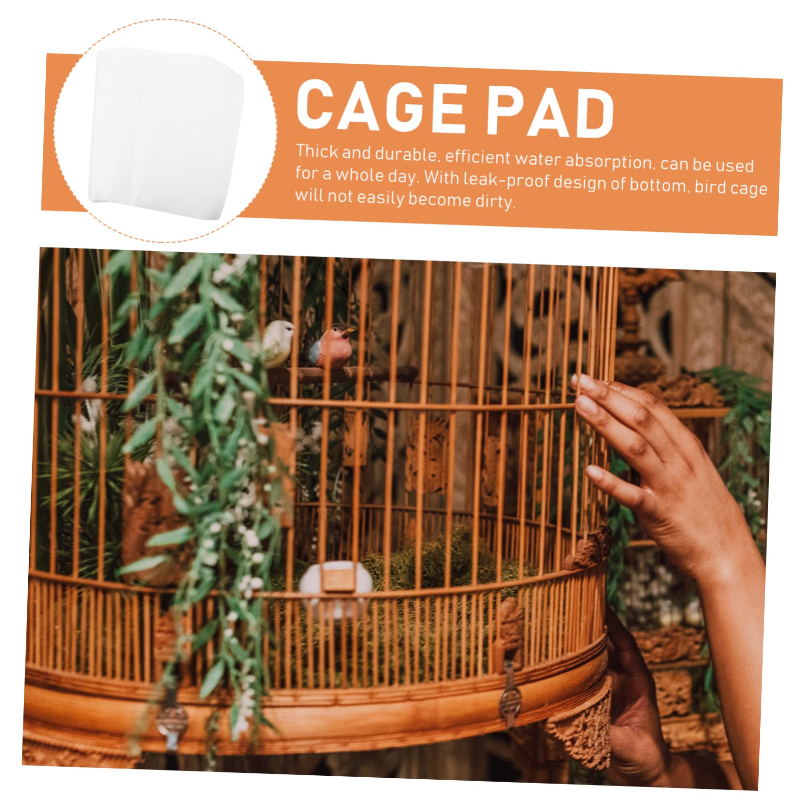 Papel De Jaula De Pájaros Absorbente 100 Unidades Fácil De Limpiar Ideal para Mascotas