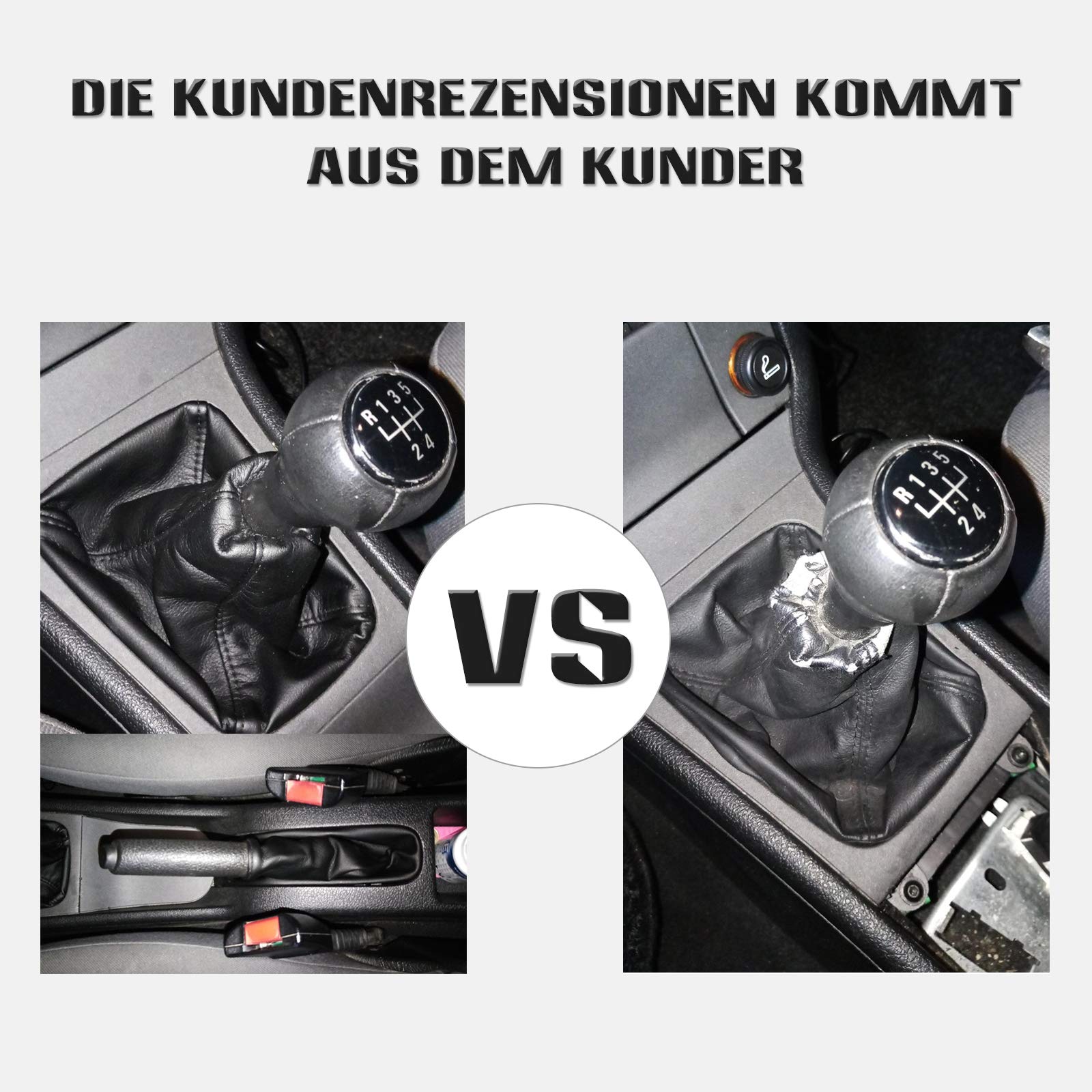 Soufflet Levier Vitesse + Frein à Main Cuir Véritable Noir – Compatible Opel Astra G – Couture Qualité Premium