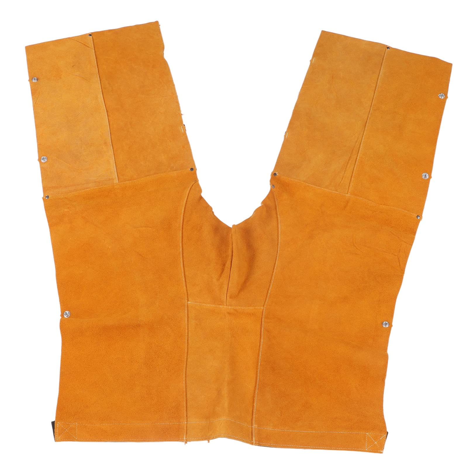 CHAPS de seguridad de soldadura de cuero dividido amarillo duradero, ajustable y flexible para la protección de mano de obra pesada, al calor y al desgaste, ideal para el uso de